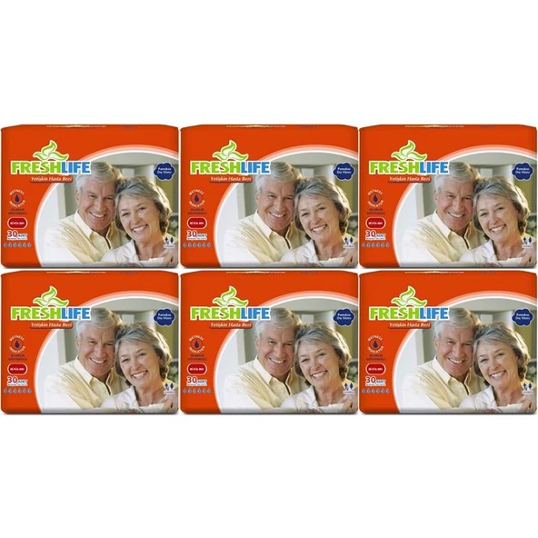 FreshLife Yetişkin Bezi Bel Bantlı L - Large - Büyük 180 Adet (6PK*30) ürün görseli 1