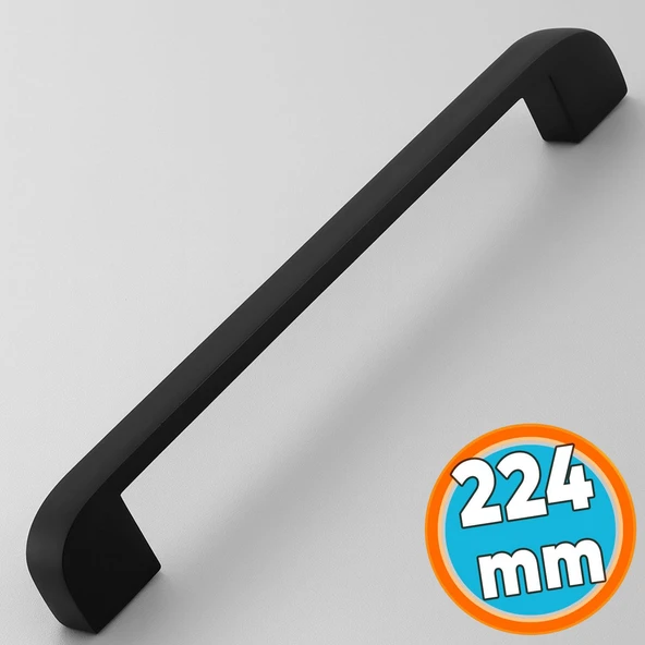 Mutfak Mobilya Çekmece Mutfak Dolap Dolabı Kulpları Kapak Kulbu 22.4 cm Kulp 224 mm Siyah Metal ürün görseli 1