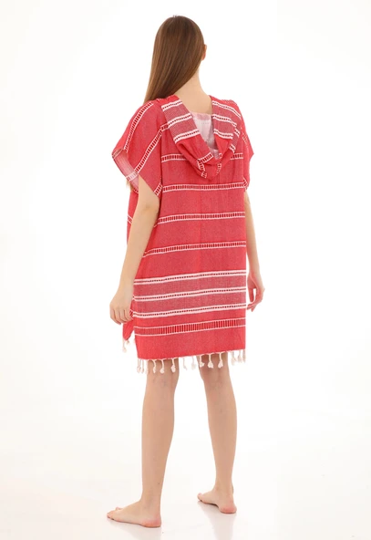 Sundia Red Surf Poncho - Resim 3