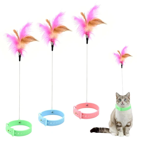 Mucit Home Kedi Boyun Oltası Hareketli Tüylü Ayarlanabilir Kedi Oyuncağı Eğlenceli Tasma ürün görseli 1