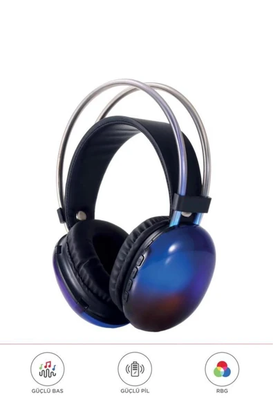 Kablosuz RGB Işıklı Kulak Üstü Bluetooth Kulaklık ürün görseli 1