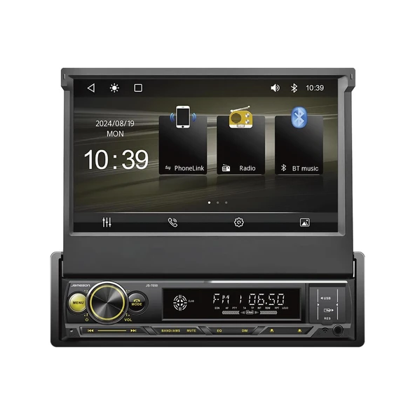 JAMESON JS-7050v3-7''HD EKRAN-BT5.0-USB-FM-MP3-HIZLI ŞARZ-KABLOSUZ CARPLAY-4X60W-KAMERA HEDİYELİ-YENİ SERİ İNDASH TEYP ürün görseli 1