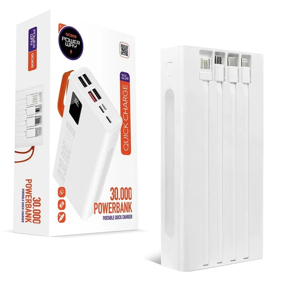 Powerway QC30S 30000Mah Dijital Göstergeli Powerbank ürün görseli 1