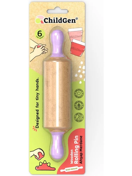 ChildGen Mini Ahşap Merdane Mor ürün görseli 1