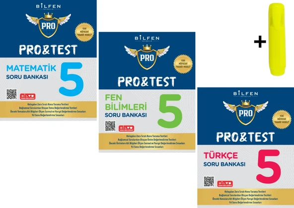 Bilfen 5. Sınıf Protest Matematik Fen Türkçe Soru Bankası Seti ürün görseli 1