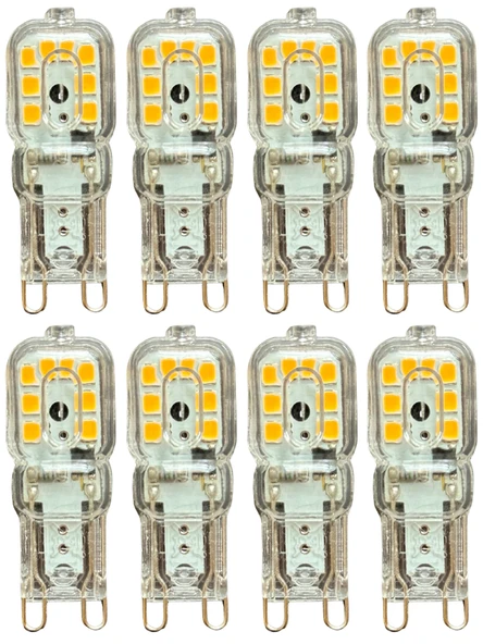 (8 Adet) Osaka 3W Sarı Işık (3000K) Dim Edilebilir G9 Duylu Led Kapsül Ampul ürün görseli 1
