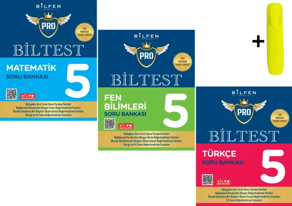 Bilfen 5. Sınıf Biltest Matematik Fen Türkçe Soru Bankası Seti ürün görseli 1