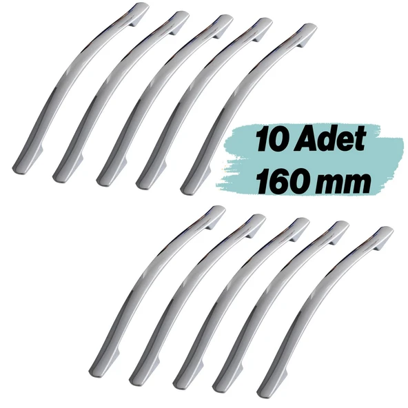 (10 Adet) Metal Kulp 160 mm-16 cm Mobilya Çekmece Mutfak Dolabı Dolap Kapak Krom Kulp Kulbu Kulpu ürün görseli 1