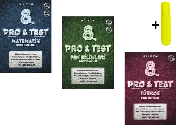 Bilfen 8. Sınıf Protest Matematik Fen Türkçe Soru Bankası Seti ürün görseli 1