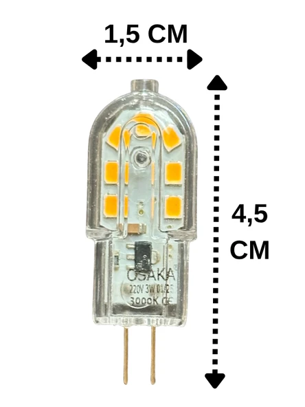 (1 Adet) Osaka 3W Sarı Işık (3000K) G4 Duylu Led Kapsül Ampul ürün görseli 1