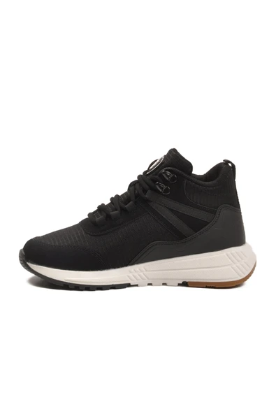 Siyah Beyaz Bağcıklı Unisex Sneaker Bot - Resim 2