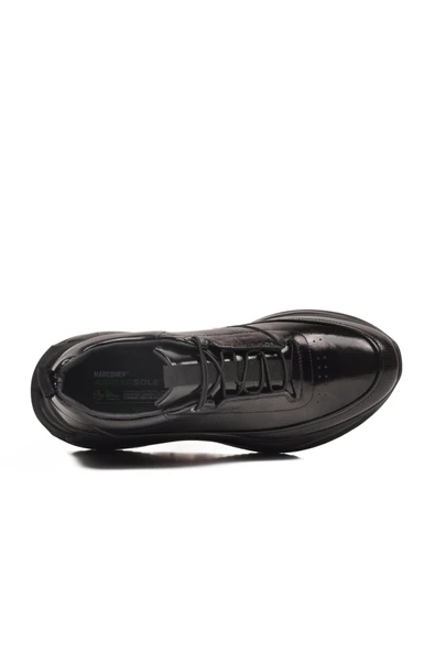Siyah Rugan Hakiki Deri Erkek Sneaker - Resim 4