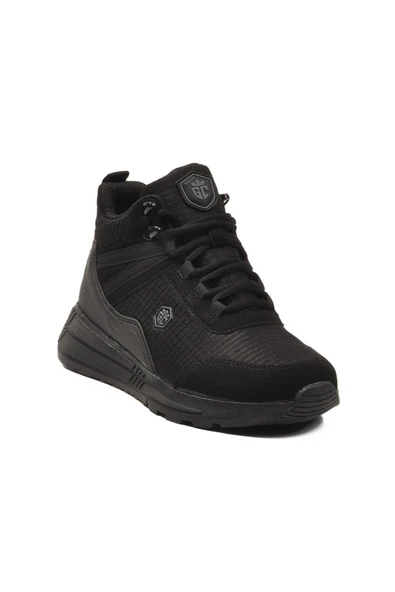 Siyah Bağcıklı Unisex Sneaker Bot - Resim 3