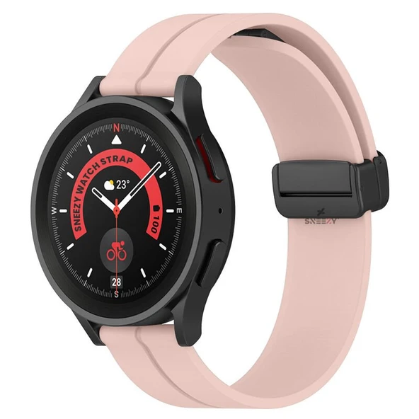 Sneezy Huawei Watch GT4 46mm İle Uyumlu 22mm Coastal Magnet Tokalı Silikon Kordon  Pudra ürün görseli 1