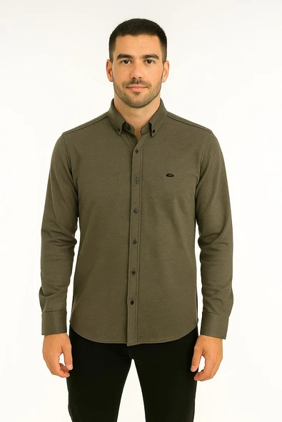 Cafes Uzun Kol Slim Fit Erkek Gömlek - 7434 ürün görseli 1