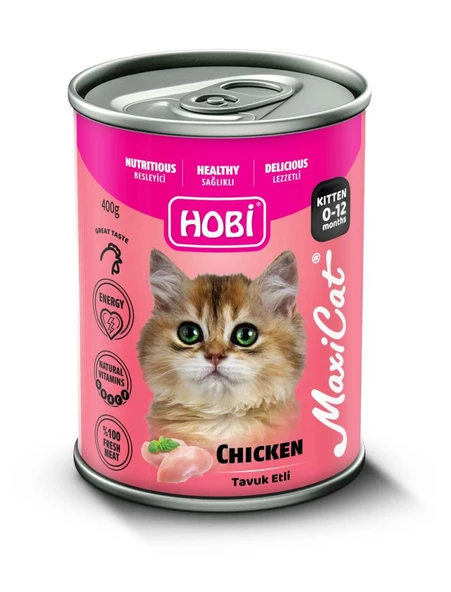 Hobi Maxicat Tavuklu Yavru Kedi Konservesi 400 Gr X 12 Adet ürün görseli 1