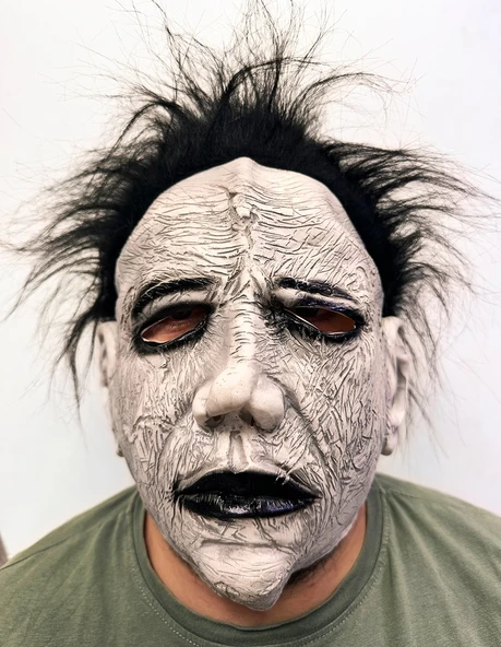Michael Myers Siyah Saçlı Yüz Maskesi ürün görseli 1