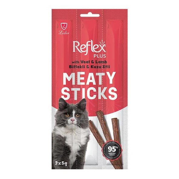 Reflex Plus Kedi Ödül Stick Biftek & Kuzulu 3x5 Gr ürün görseli 1