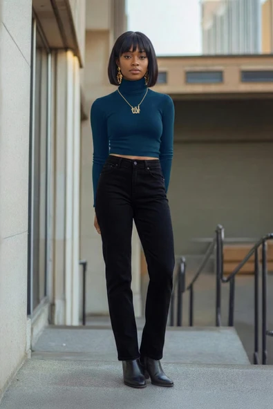 Kadın Likralı Skinny Fit Siyah Jean Pantolon ürün görseli 1