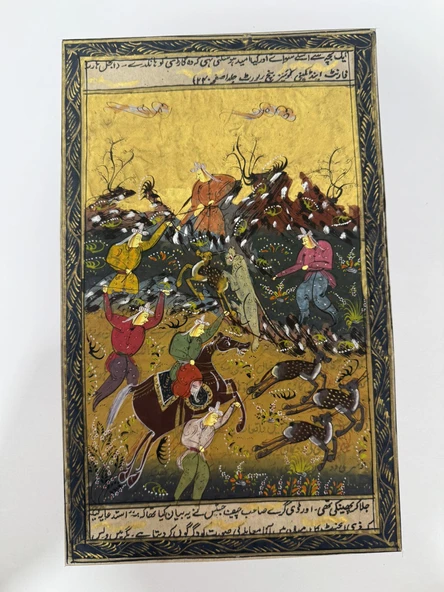 Cengaver Süvari ile İhtişamlı Şölen Adlı El Yapımı Minyatür Resim 28x17 cm ürün görseli 1