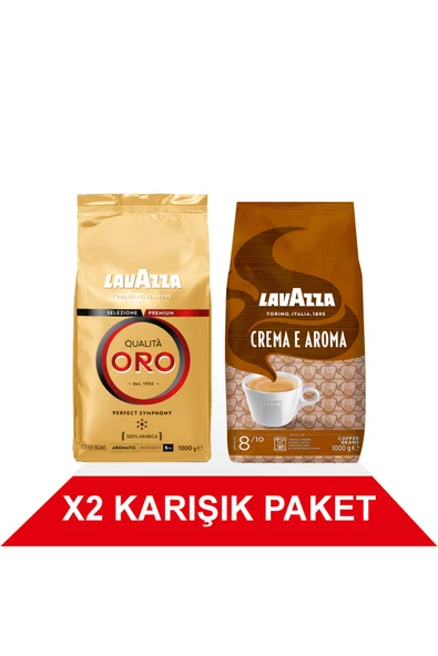 LavAzza Qualità Oro + Crema E Aramo Çekirdek Kahve (1000gr) 2'Li Paket ürün görseli 1