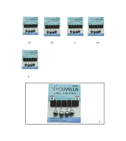 Youvella 6397 Mafsallı Lrf Jig Head Silver Head 4'lü Paket 3 Gr ürün görseli 1