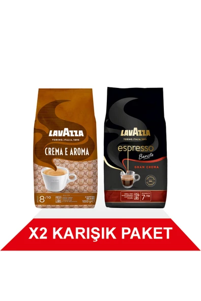 LavAzza Crema E Aroma + Espresso Barista Gran Crema Çekirdek Kahve (1000gr) 2'Li Paket ürün görseli 1