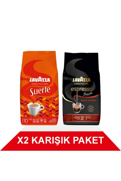 LavAzza Suerte + Espresso Barista Gran Crema Çekirdek Kahve (1000gr) 2'Li Paket ürün görseli 1