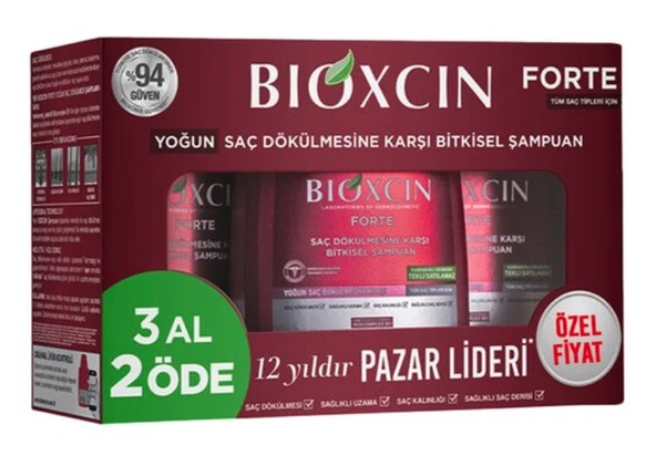 Bioxcin Forte 3x300 ml Saç Dökülmesine Karşı Şampuan ürün görseli 1