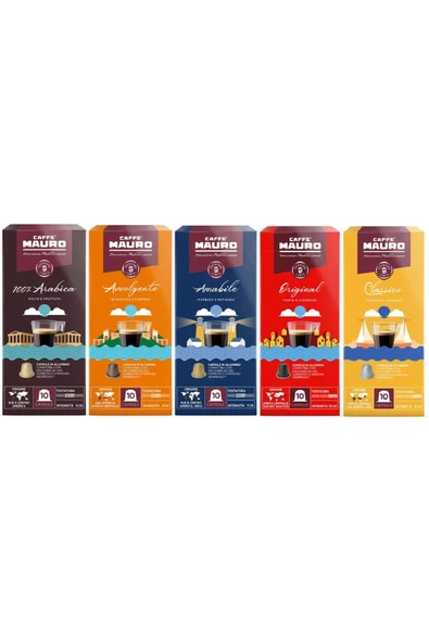 Caffe Mauro Nespresso Kapsül 50 kapsül 100% Arabica, Original, Classico, Avvolgente, Amabile ürün görseli 1