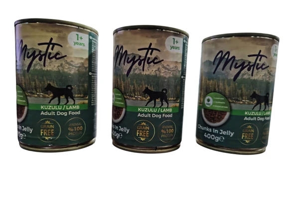 MYSTİC KÖPEK KONSERVE KUZU ETLİ 400 GR ( 3 ADET ) ürün görseli 1