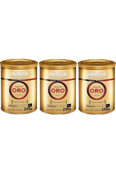 LavAzza Qualita Oro Filtre Kahve Teneke Kutu Üçlü Set (250 GR x 3 ) Orijinal ürün görseli 1