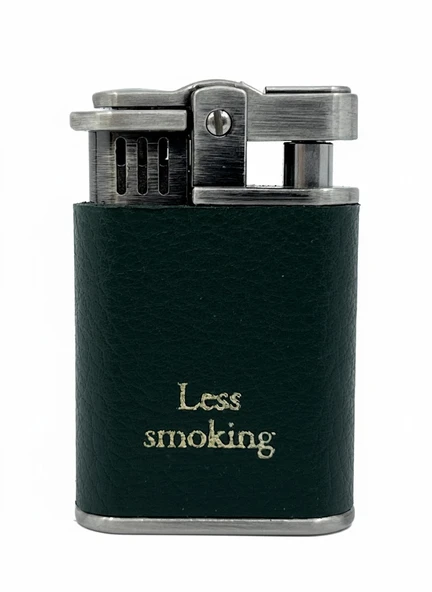 Zenit Less Smoking Deri Kaplama Benzinli Çakmak - Yeşil ürün görseli 1