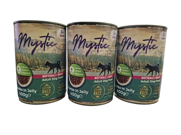 MYSTİC KÖPEK KONSERVE BİFTEKLİ 400 GR (3 ADET ) ürün görseli 1