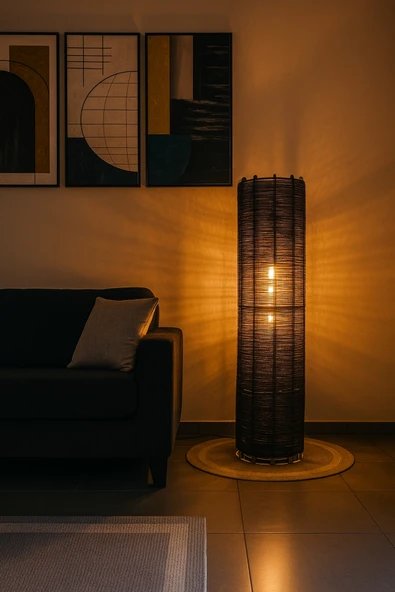 Bohem,Ahşap,Rustik,Modern,Doğal El Yapımı Lambader 135*32 ürün görseli 1