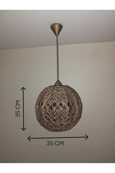 Bohem,Ahşap,Jüt,Hasır,Modern,Doğal Sarkıt Avize - Resim 5