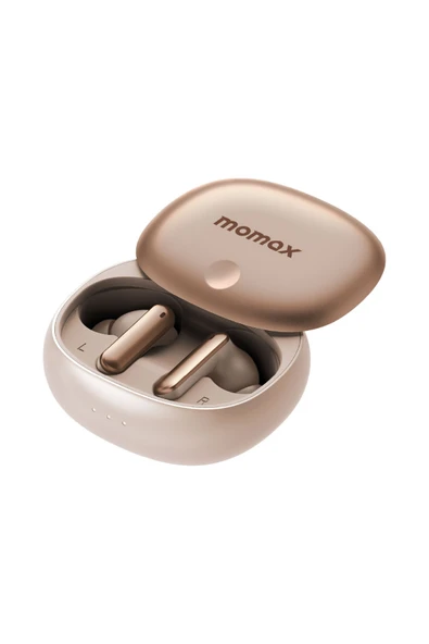 MOMAX BT13L2 1-VIBE LITE TRUE WIRELESS NOISE CANCELLING EARBUDS DESERT TİTANIUM ürün görseli 1