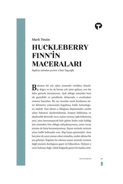 Turkuvaz Kitap Huckleberry Finn'in Maceraları / Turkuvaz Kitap / Mark Twain ürün görseli 1