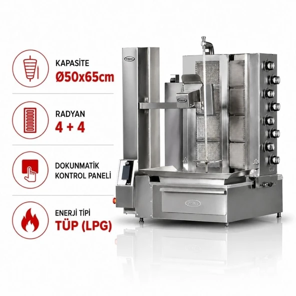 Pimak Robot Döner Makinaları 4+4 Radyanlı Tüplü - Resim 2