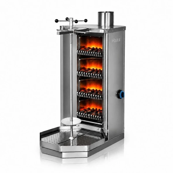Pimak Kömürlü Döner Makinesi 4 Gözlü 50x76x116 cm   ürün görseli 1