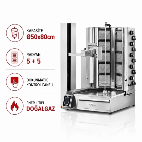 Pimak Robot Döner Makinaları 5 + 5 Radyanlı Doğalgazlı - Resim 2