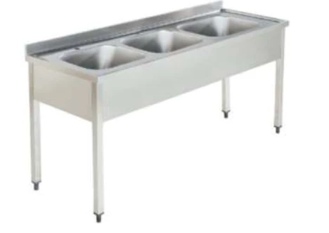 Pimak Üç Evyeli Taban Rafsız Tezgah180 x 60 x 85 (cm) ürün görseli 1