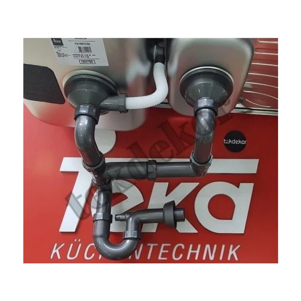 Teka TEKDEKOR TEKA ORJİNAL 1,5 GÖZ TAŞMALI EVYE SİFON TAKIMI ürün görseli 1