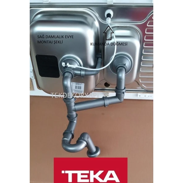 Teka TEKDEKOR TEKA 1,5 GÖZ KUMANDALI EVYE SİFON TAKIMI ürün görseli 1