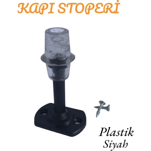 Glaswen Kapı Tutucu Stoper Tampon Durdurucu Plastik 8 cm Kapı Stopu Stobu Silikonlu Siyah ürün görseli 1