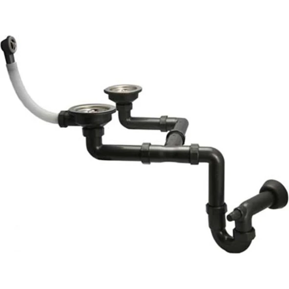 Teka 50000132 Eviye Sifon Takımı Taşımlı 1,5 Gözlü, 2 x 3½" Yt ürün görseli 1
