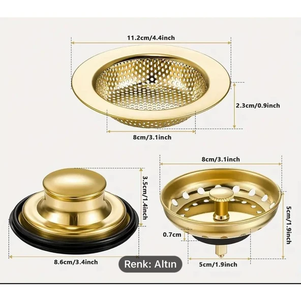 Peramics Gold Eviye Süzgeci - Resim 2