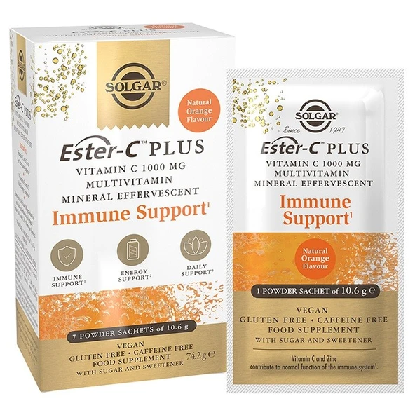 Solgar ESTER-C Plus Vitamin C 1000 MG Efervesan 7 Sachet ürün görseli 1