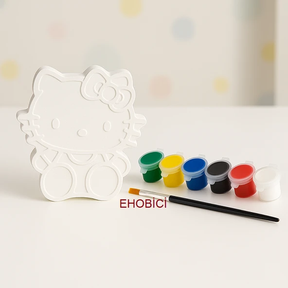 Ehobici Taş Boyama Seti Hello Kitty 6 Renk Akrilik Boya 5ml + Fırça ürün görseli 1