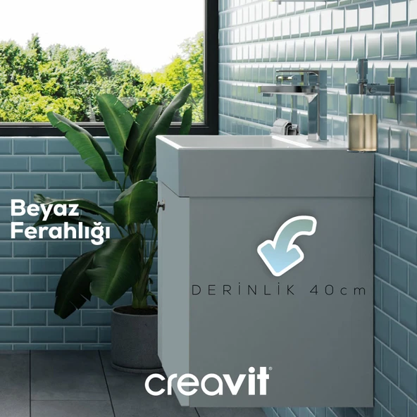 Font Lavabo Dolabı 50 cm Beyaz - Resim 5